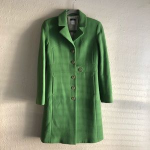 J Crew Classic Lady Wool Day Coat - Green - Size 2